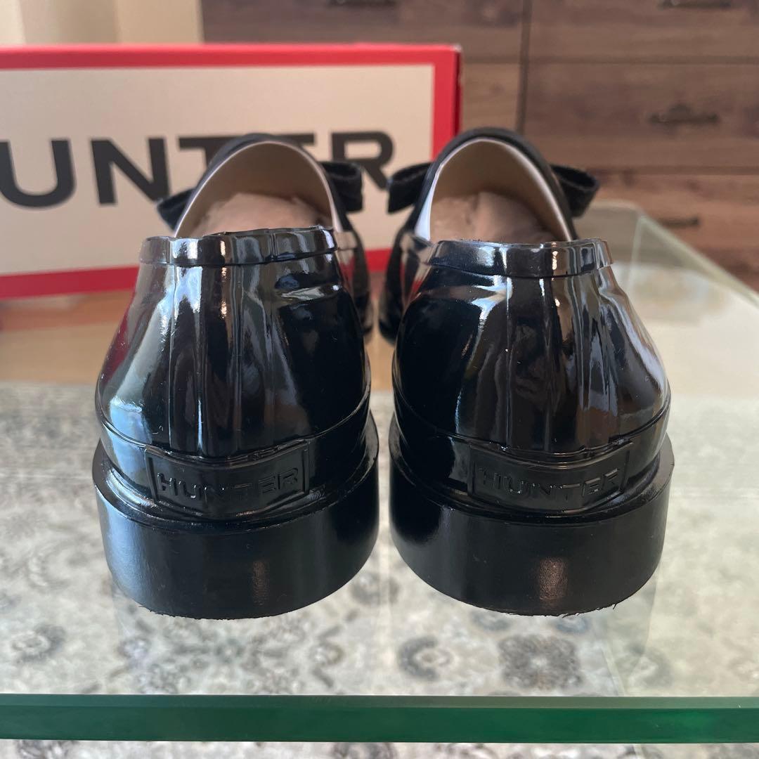 HUNTER リボンローファー　レインシューズ