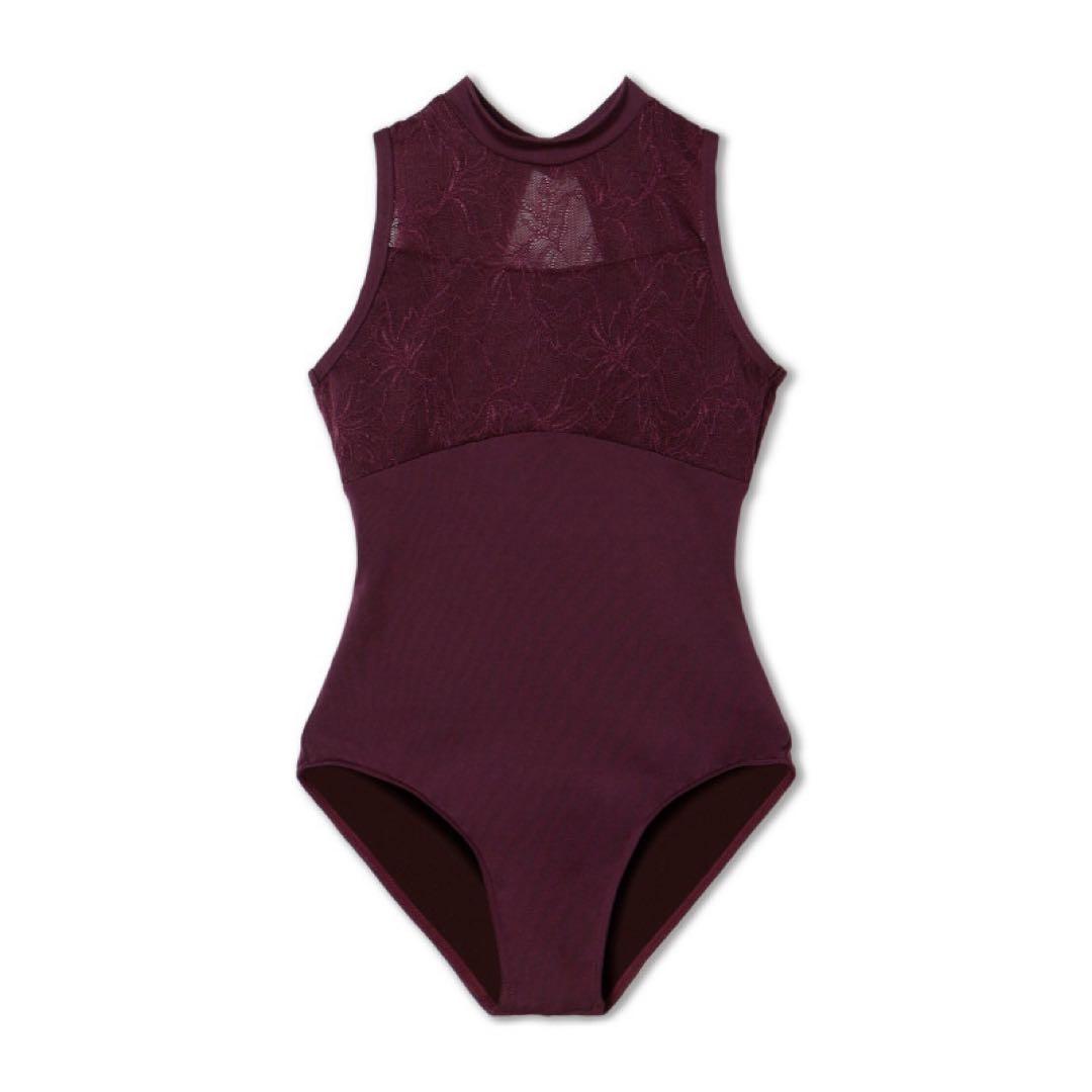 美品⭐︎チャコット ハイネックレオタード プラム150