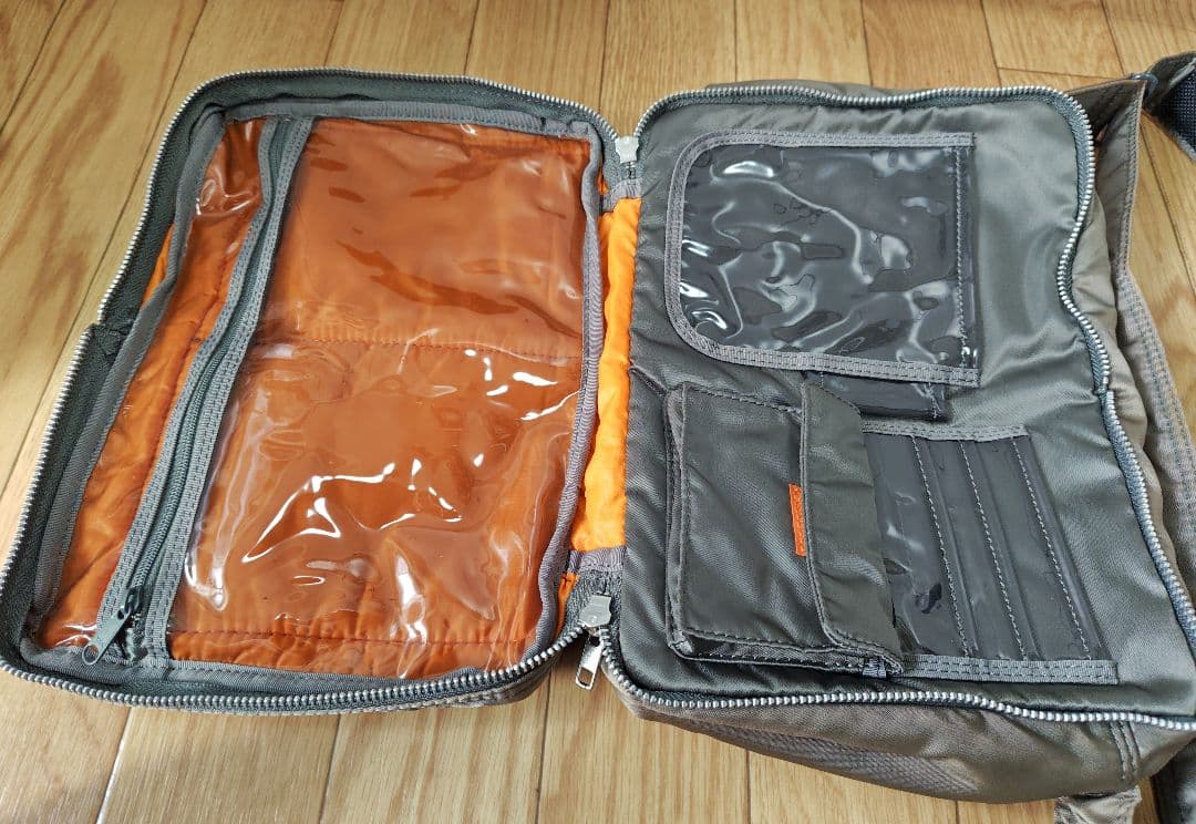 希少 廃盤 PORTER タンカー ショルダーバッグ 2層 グレー 玉虫色 茶