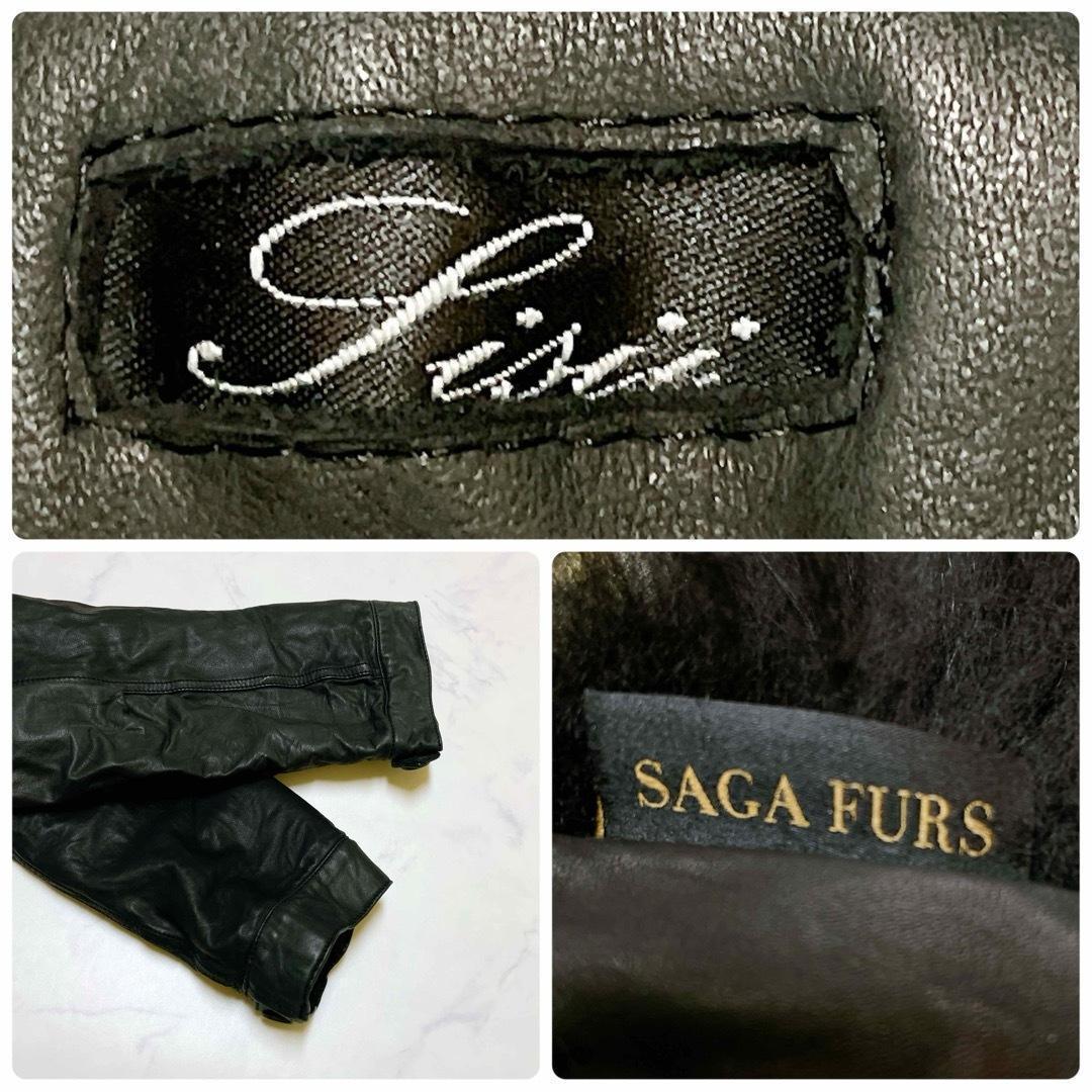 シシ レザーモッズコート 洗えるレザー SAGAFUR フード フィッシュテール