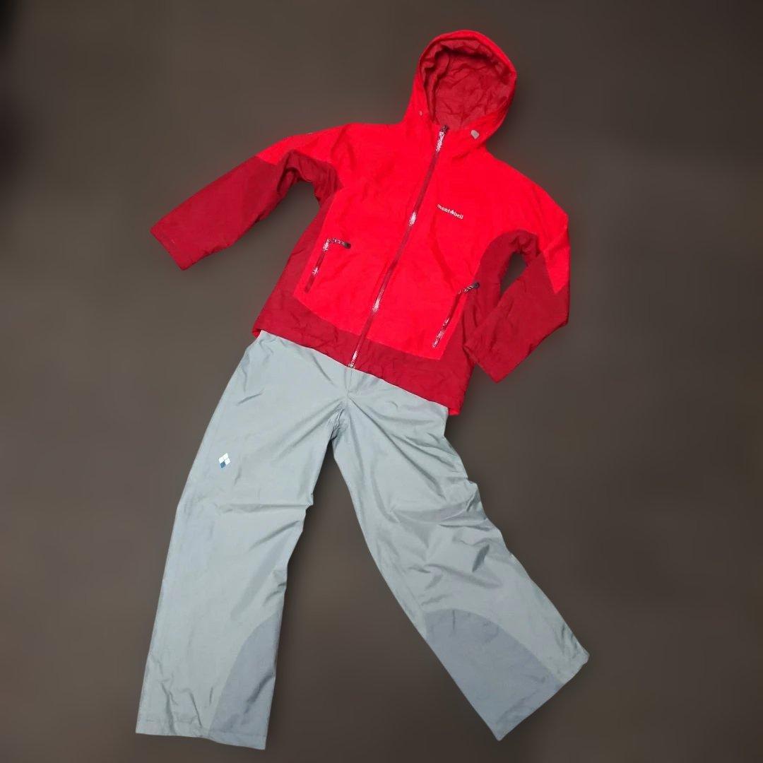 送料無料【mont-bell】定価26000円 スキーウェア上下まとめ 150