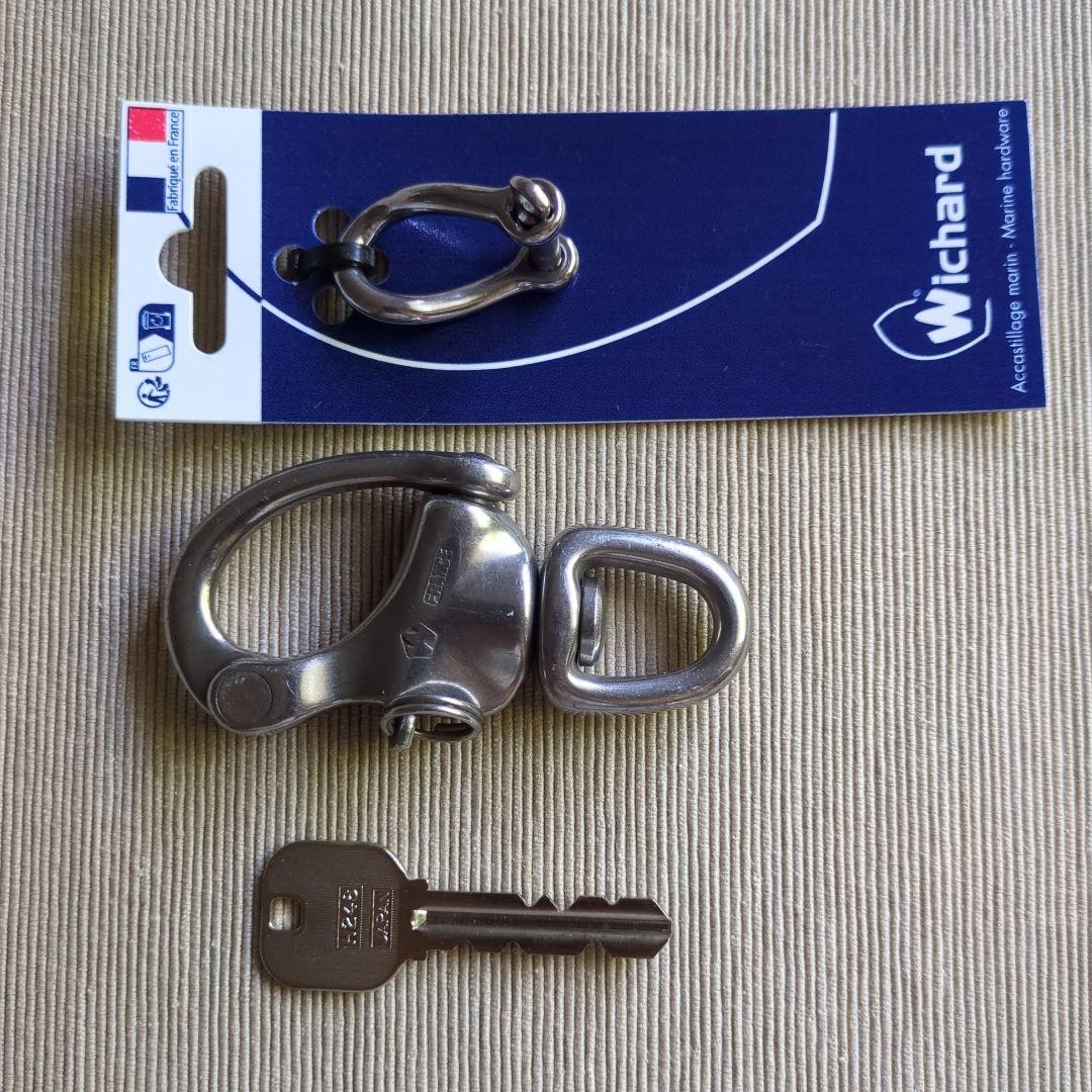 WICHARD ステンレス スイブル・スナップシャックル キーホルダー