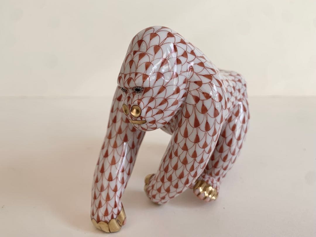 ヘレンド フィッシュネット フィギュリン ゴリラ