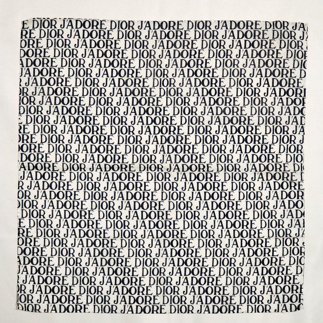 美品 ★Dior★ ハンカチ J'A DORE 綿100％ ホワイト ブラック