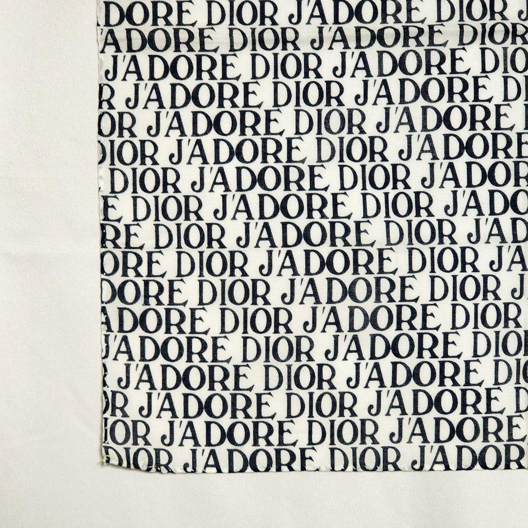 美品 ★Dior★ ハンカチ J'A DORE 綿100％ ホワイト ブラック