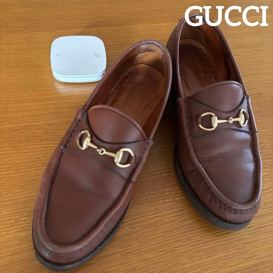GUCCI ホースビットローファー ブラウン 7.5C サイズ23.5cm相当