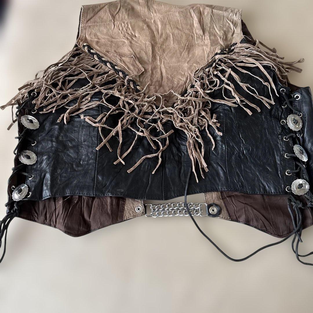 HUDSON LEATHER フリンジ レザージャケットＸＸＬ￼スナップボタン￼