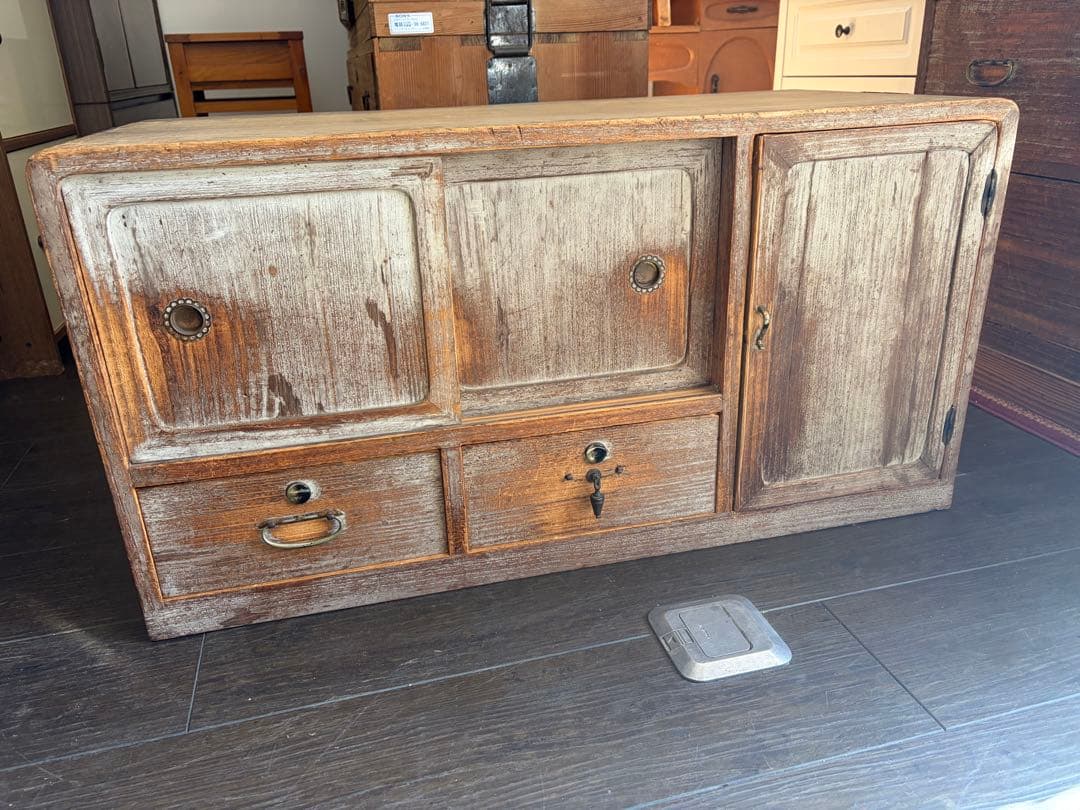 桐箪笥 アンティーク 和　日本箪笥 古家具 時代箪笥 収納棚 無垢材6段引出し
