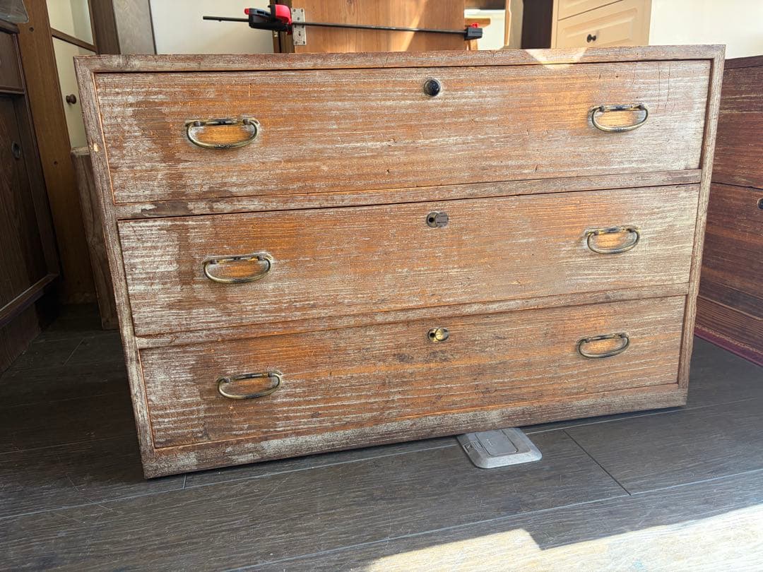 桐箪笥 アンティーク 和　日本箪笥 古家具 時代箪笥 収納棚 無垢材6段引出し