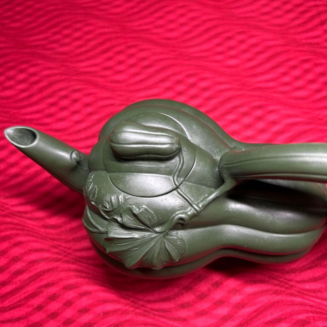 067 骨董品　朱泥南瓜急須　茶壶 　　高建芳製
