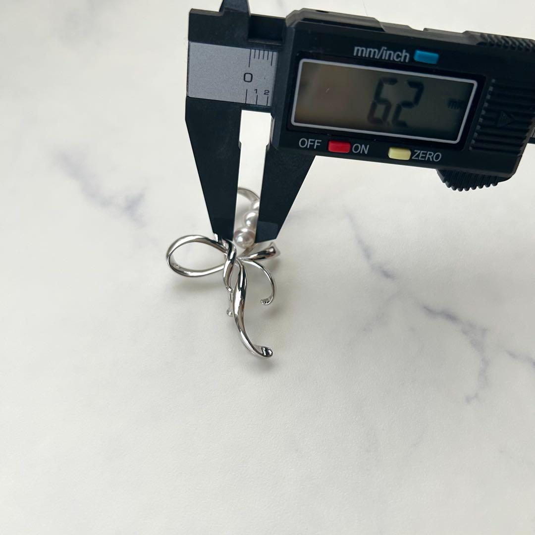 タサキ ブローチ パール 本真珠 3粒 6.2mm TASAKI刻印 シルバー