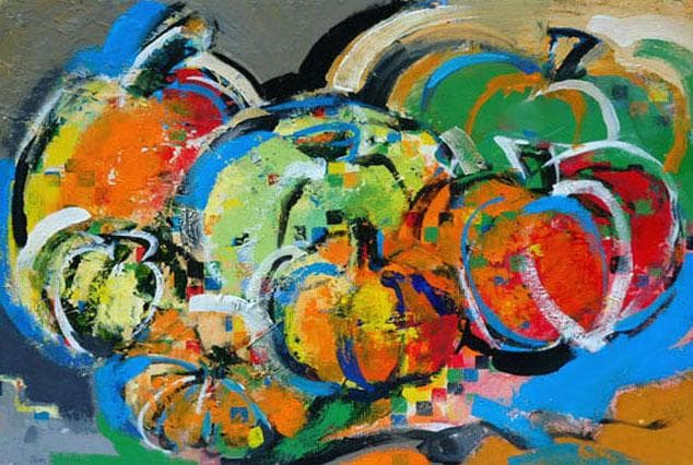 油絵 菅家令子 絵 絵画 インテリア uF6-061303 静物 かぼちゃ