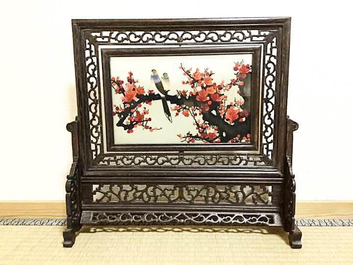 シルク刺繍  置物 工芸品