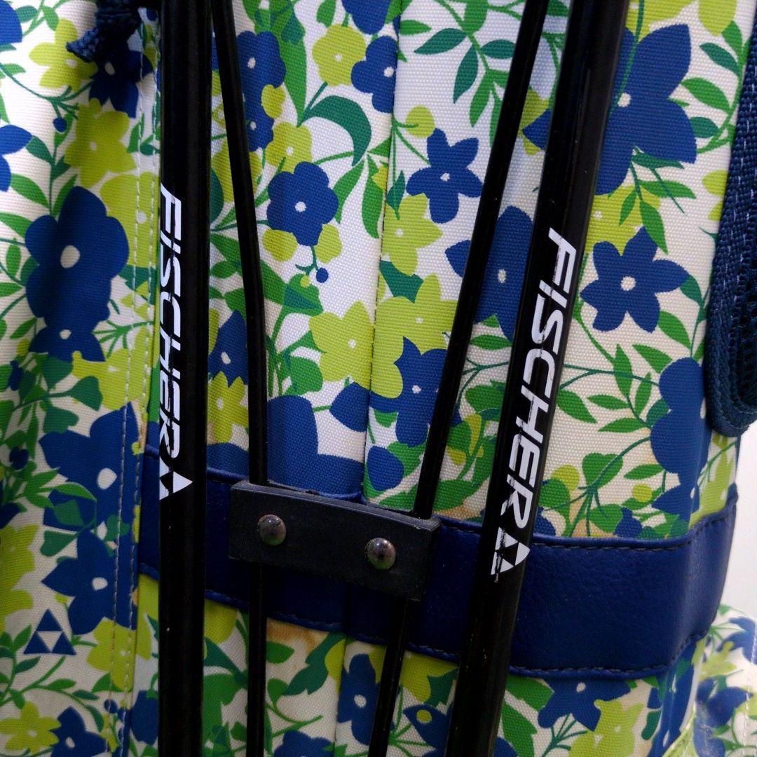 フィッシャー　スタンド式ゴルフバッグ 　6分割　青緑花柄