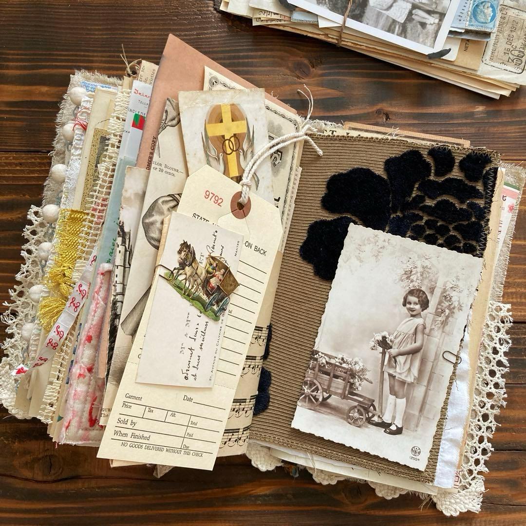 junk journal ジャンクジャーナル雑記帳　エフェメラセット付き