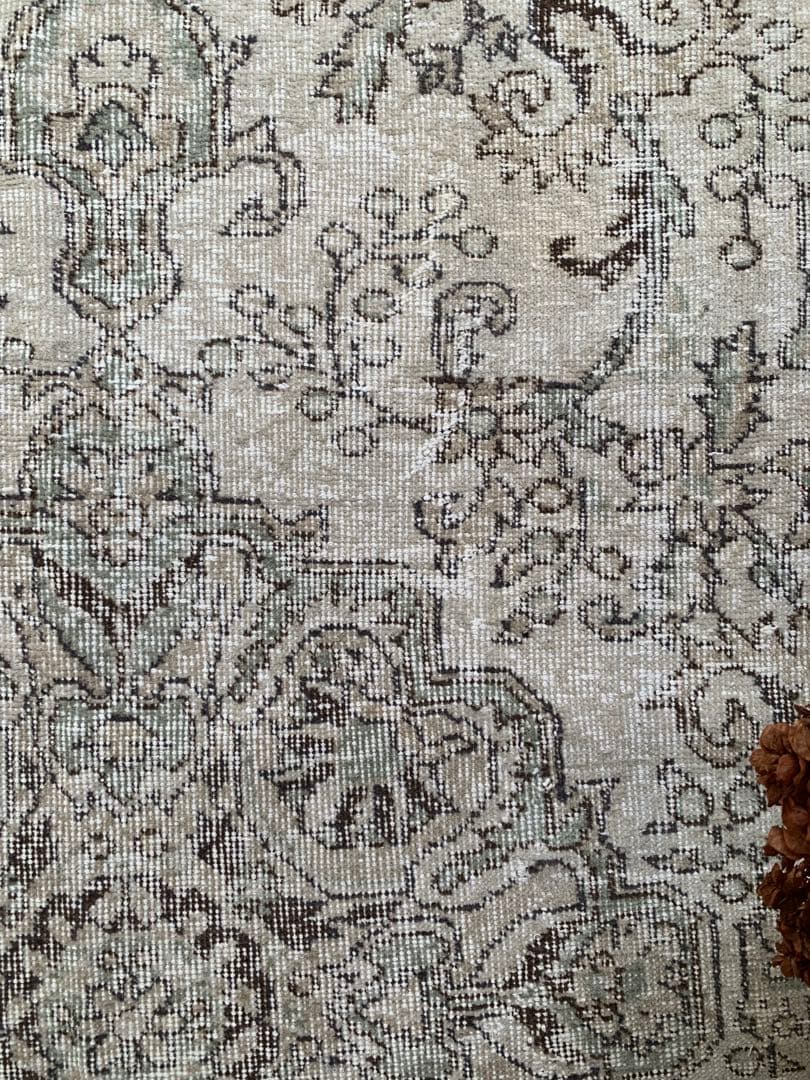 超大判　242×135 アイボリー　トルコヴィンテージラグ メダリオン