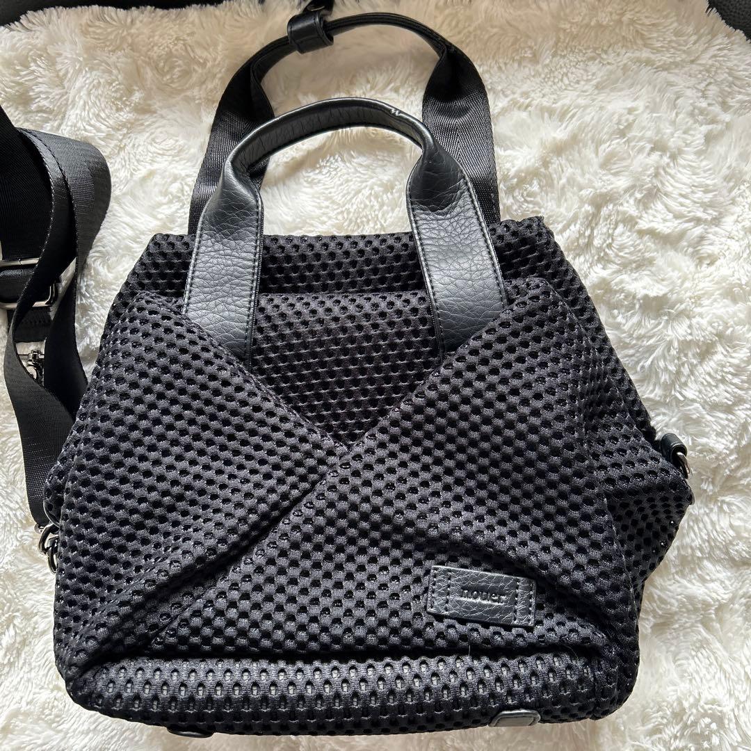 nouerメッシュ素材 ブラック トートバッグ