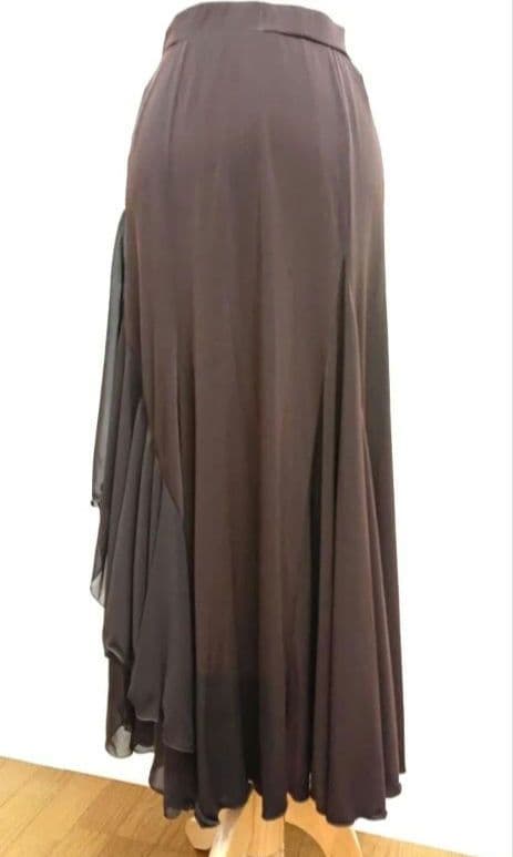SALE☆チャコット　社交ダンス スカート 茶 シフォン 定価40700円