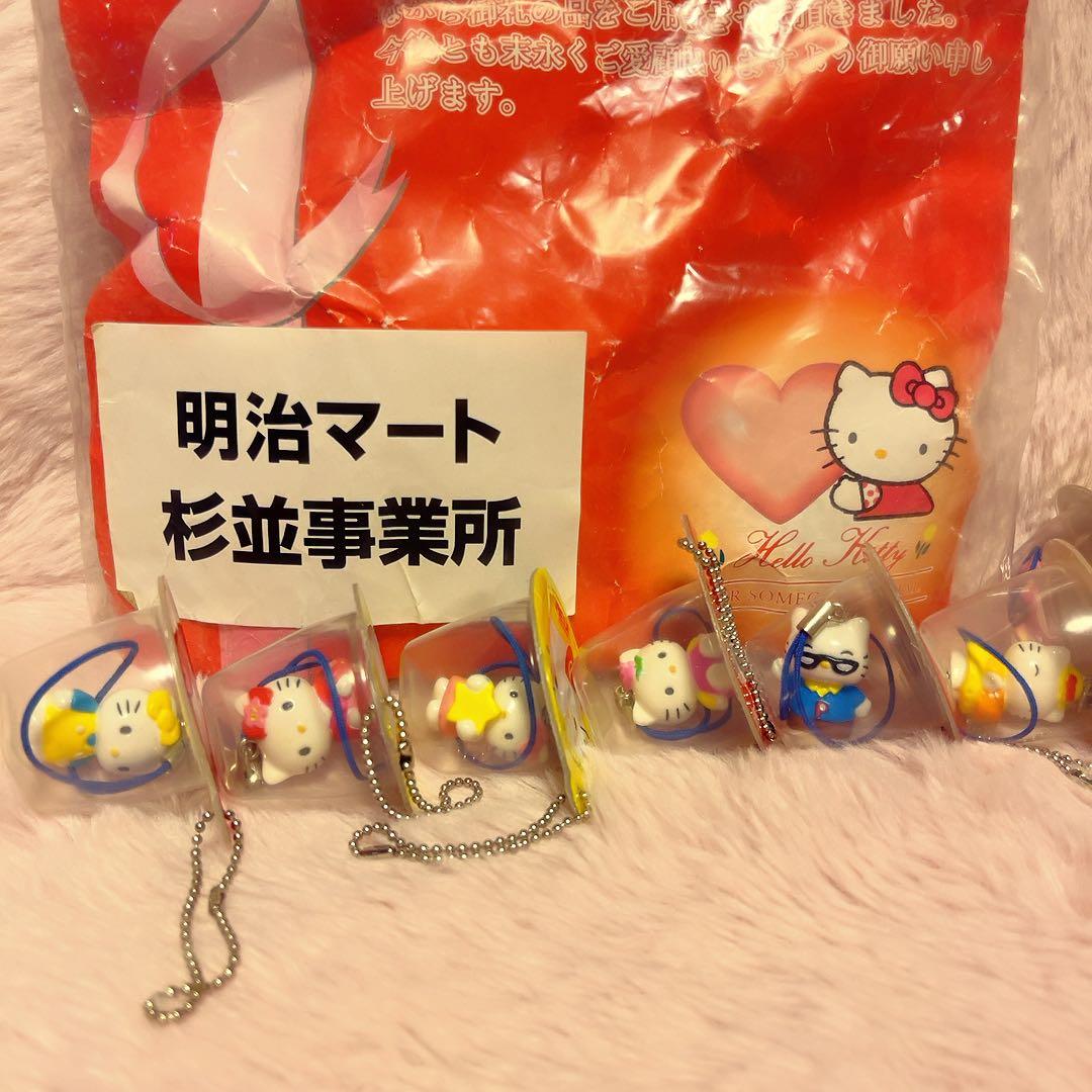 希少レア　ハローキティ　ゼリーカップ　ストラップ　フィギュア　明治マート　レトロ