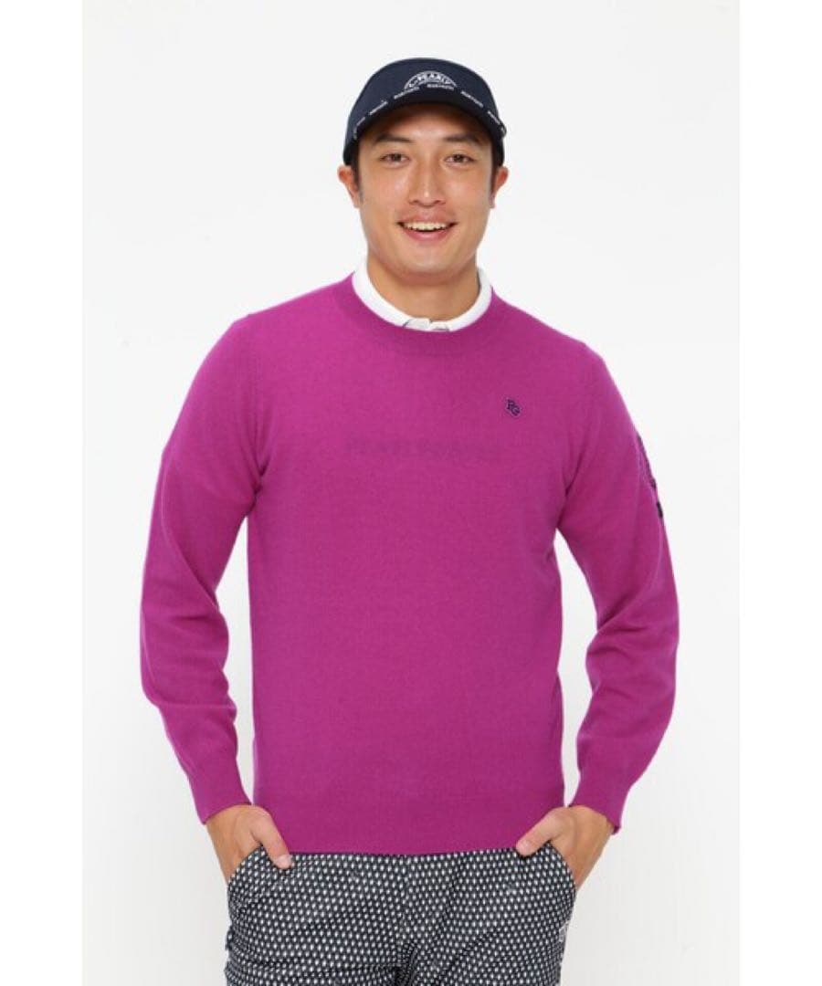 【新品未使用】パーリーゲイツ　カシミア天竺 クルーネックニットプルオーバー