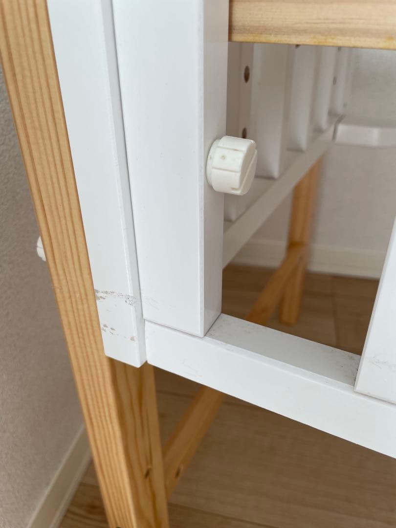 大和屋　そいねーる3 ホワイト　木製ベビーベッド マットス付き