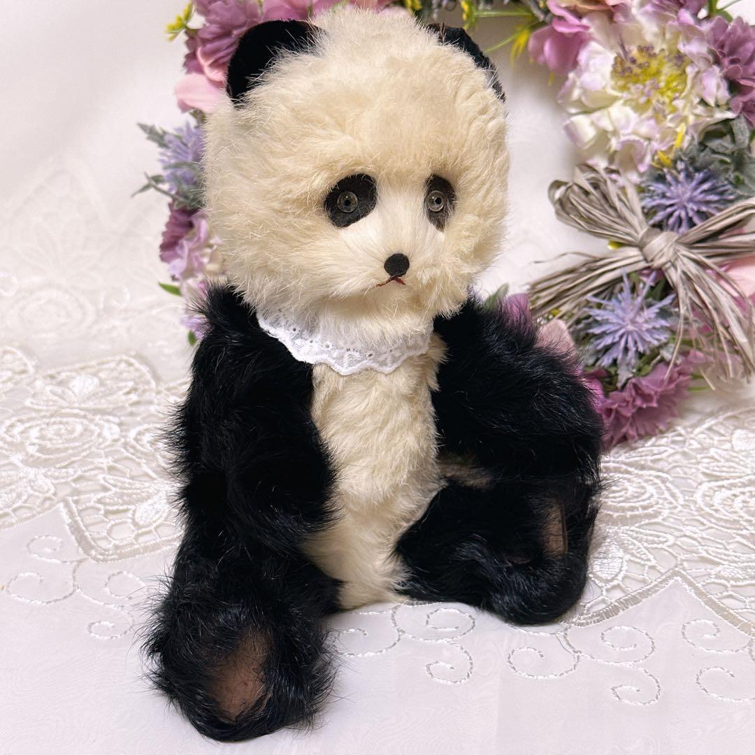 ❤️超激レア！！❤️リアルファーのアンティークパンダ　テディベア　アンティークベア