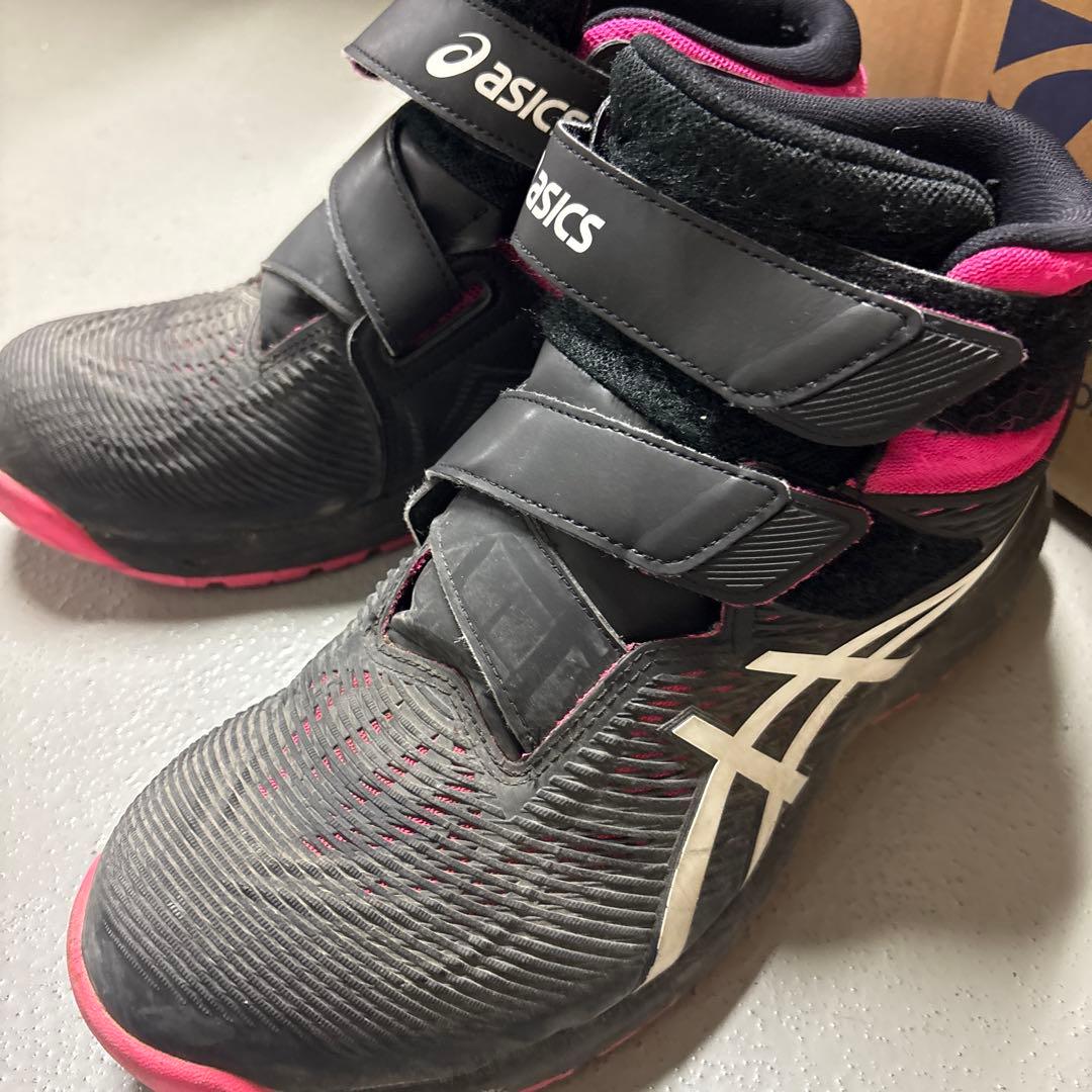 asics ハイカット安全靴 黒/ピンク