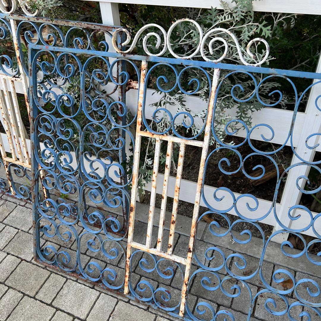 英国アンティークアイアンフェンス2枚セット