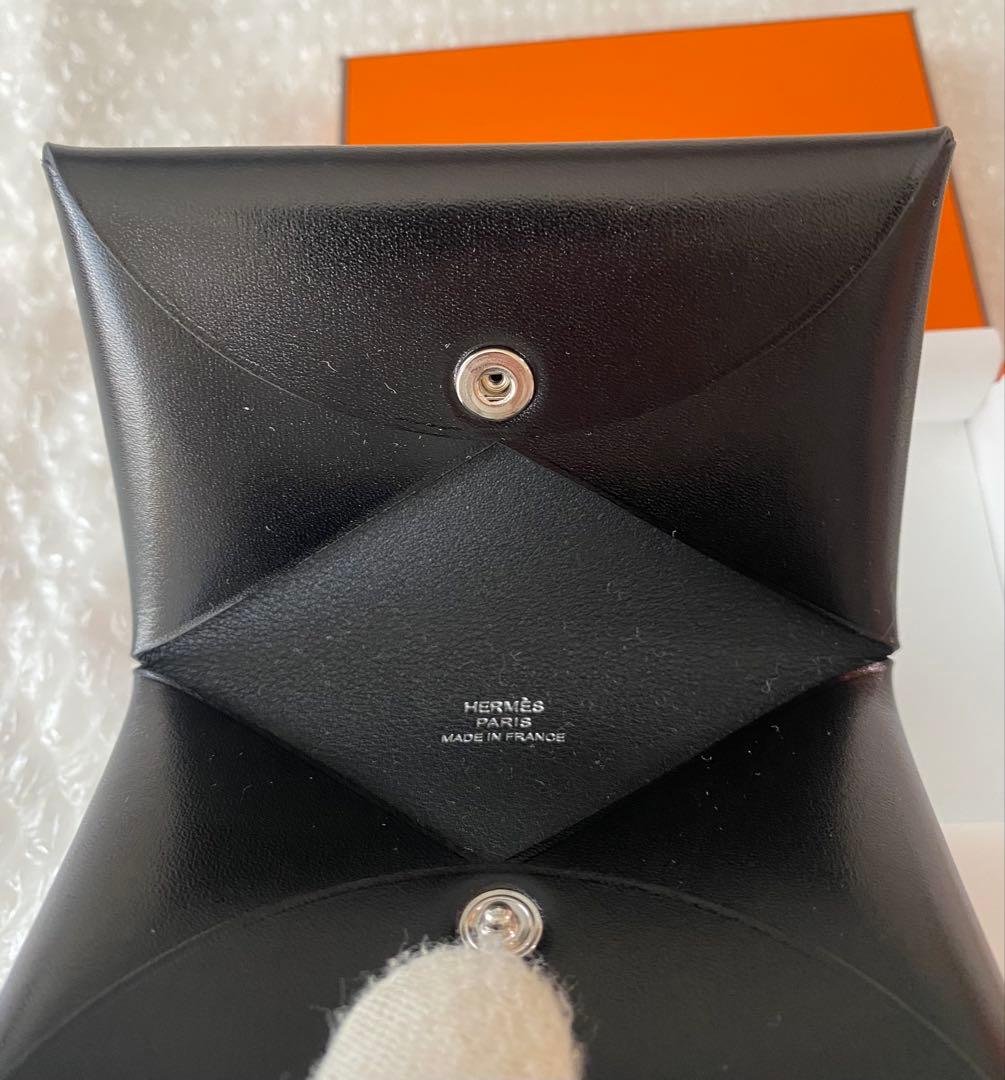 エルメス　カードケース　カルヴィ　名刺入れ　黒　ボックスカーフ　W刻印 新品本物