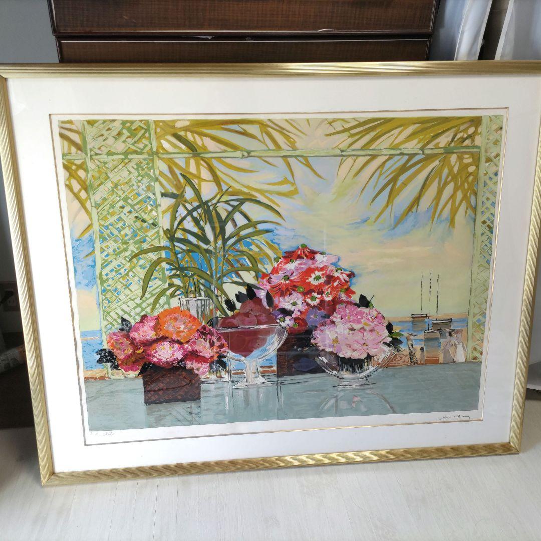 【絵画・特大サイズ】ミッシェル・アンリ リビエラ オリジナルセリグラフ