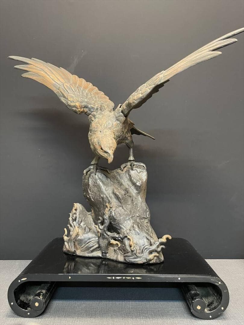 限定値下　まごころ堂　銅器の鷹　銅製　置物　5783