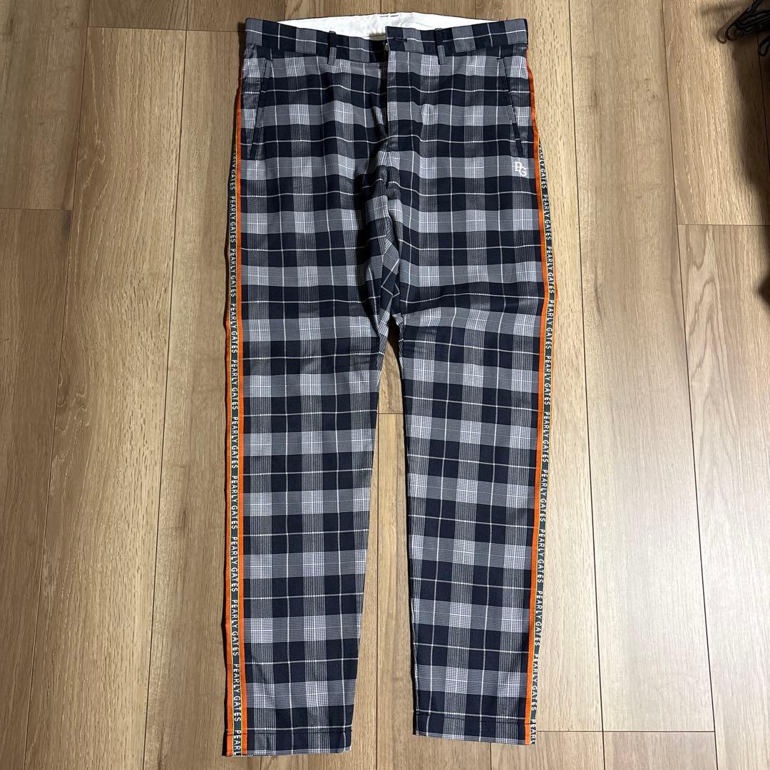 【美品】PEARY GATES ネイビー系チェックパンツ