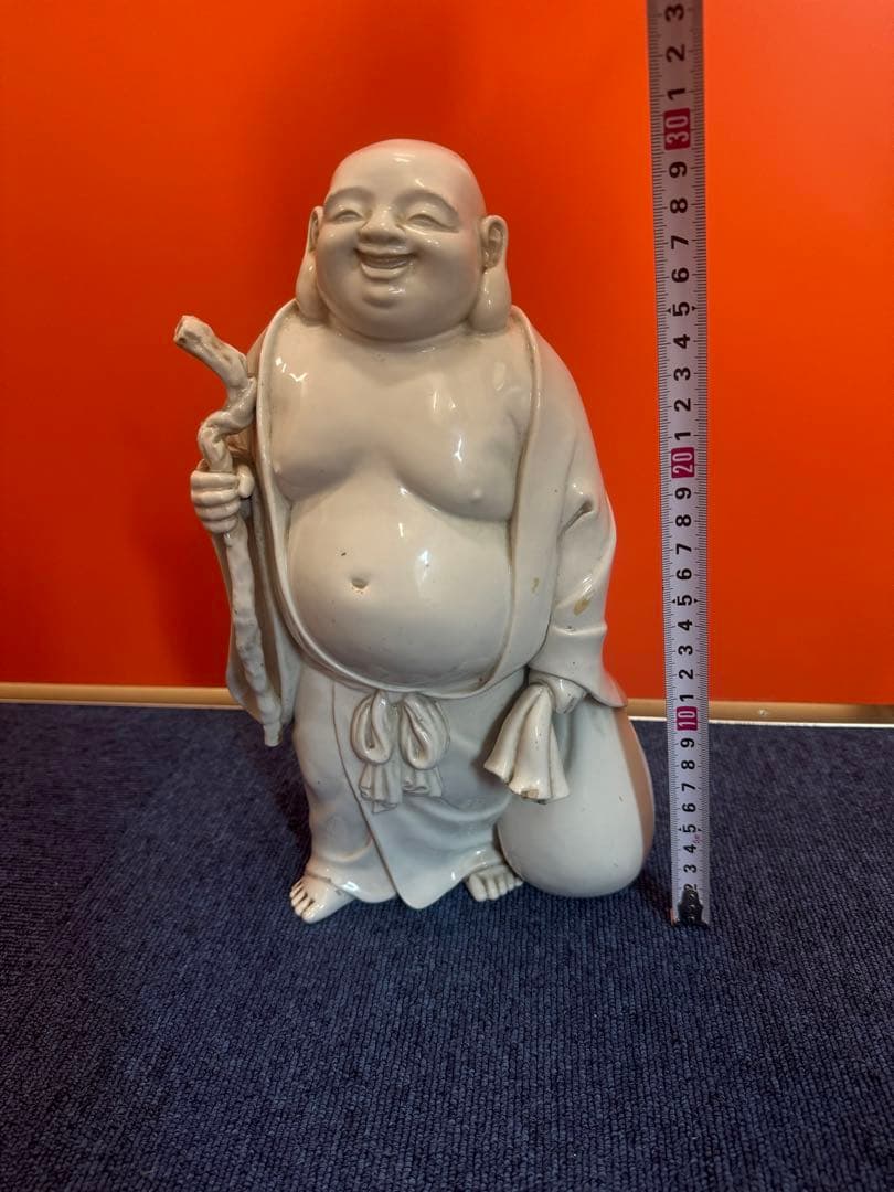 1620 縁起物 陶器 七福神 布袋様 布袋尊様 置物 骨董品 陶磁器 白磁