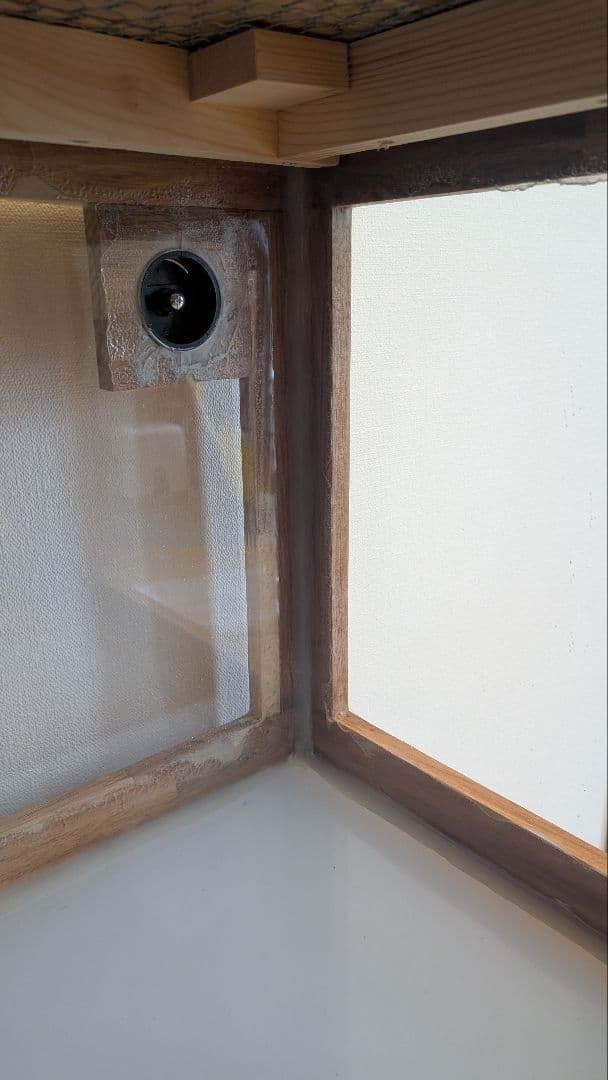 アカシア集成材15ミリ幅90縦45奥行45全面アクリル板仕様 蜜蝋オイル仕上げ！