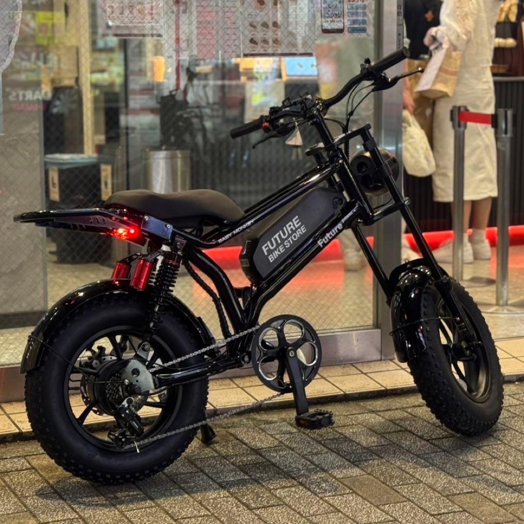 【新品】16インチ電動アシスト自転車 ファットバイク型 ミニベロ ブラック 黒