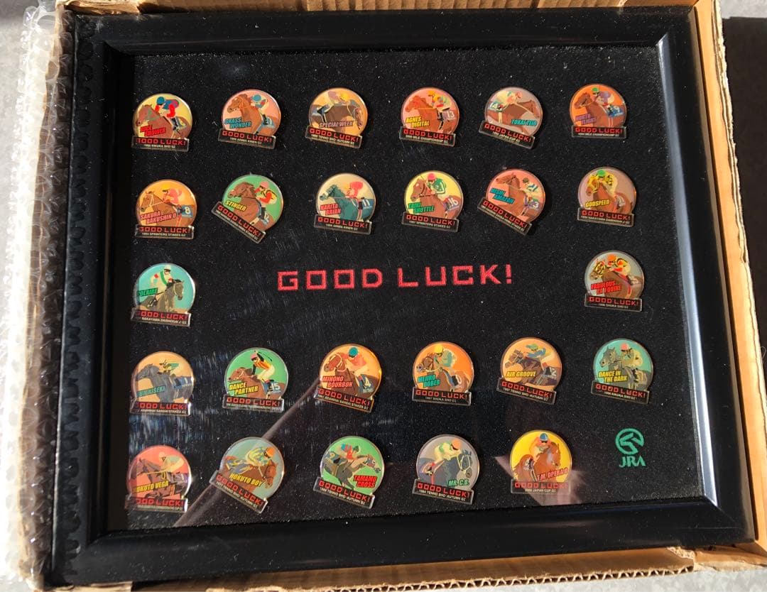JRA 競走馬 ピンバッジセット 専用ケース(額縁入り)