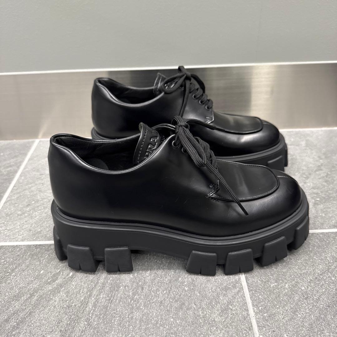 PRADA モノリスレースアップシューズ レザー 25.5cm