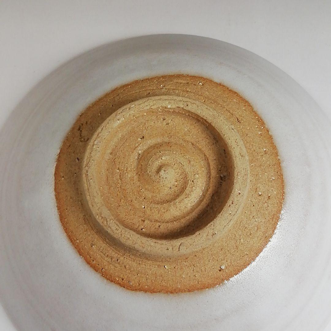 Ｓ９５５　茶碗　『白釉　平茶碗』『北村暢男 作』　共箱　抹茶碗　茶道具