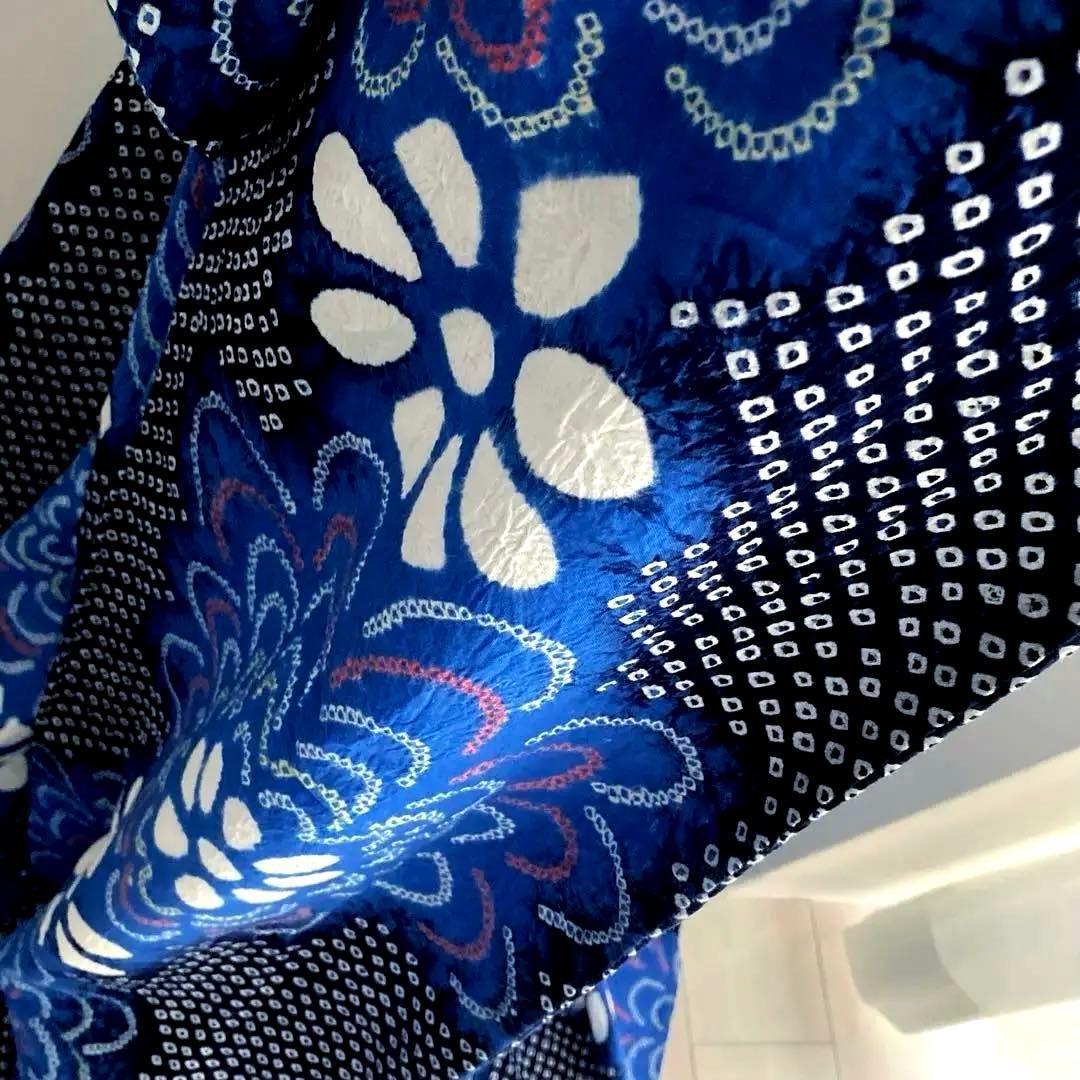 専用chaps❤️様 有松絞り　浴衣　上質　花模様　身丈160cm トーN2-78