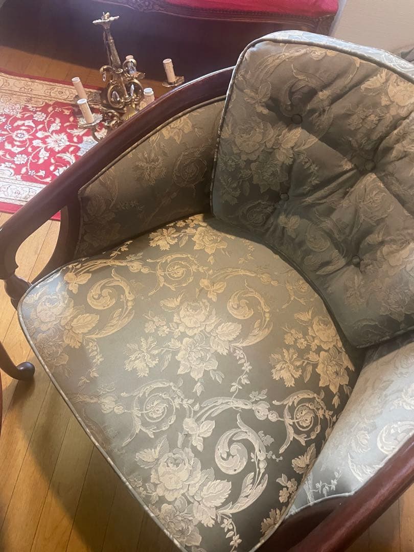 なかやんクラシック フローラルパターン 1人掛けソファ