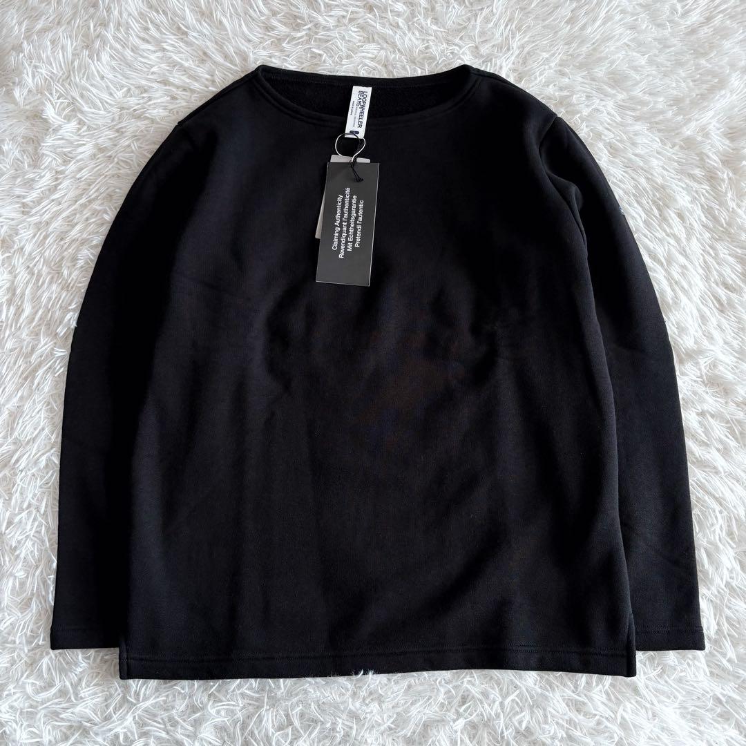 新品タグ付き ループウィラー ビームスプラス スウェット ボートネック 黒 L