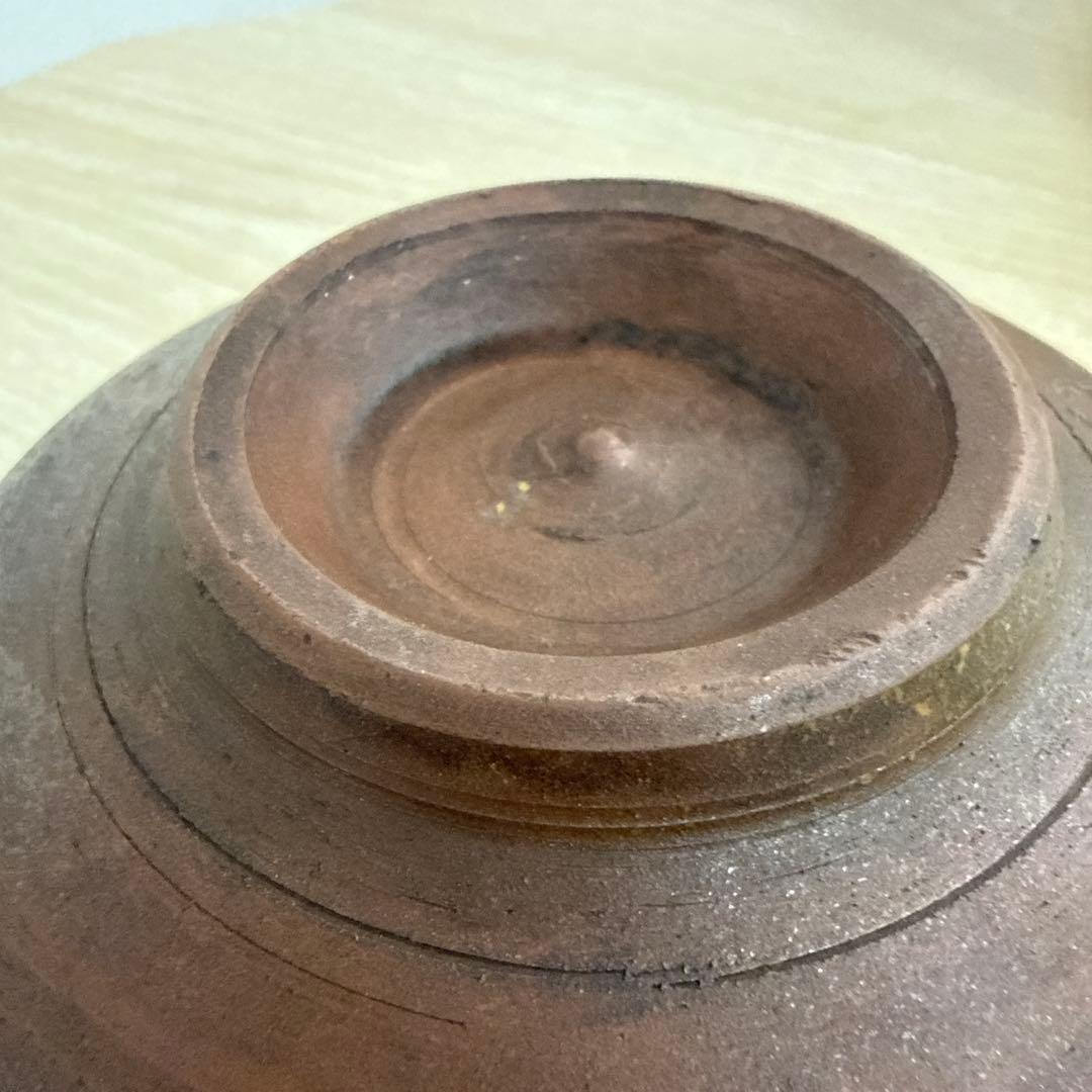 伊部焼　金重陶陽作　茶碗　分銅印　共布　潮香庵陶秀（山本陶秀）識箱