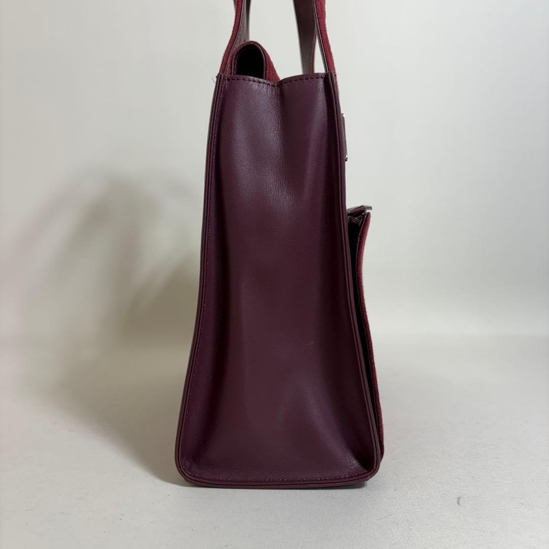 2512-15｜イヴサンローラン ハンドバッグ レザー スエード ボルドー