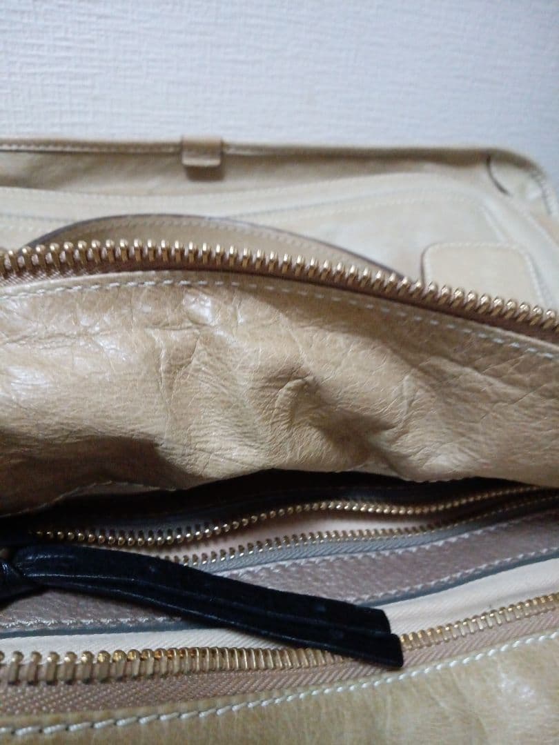 クロエベイレザー ベージュ レザー ハンドバッグ