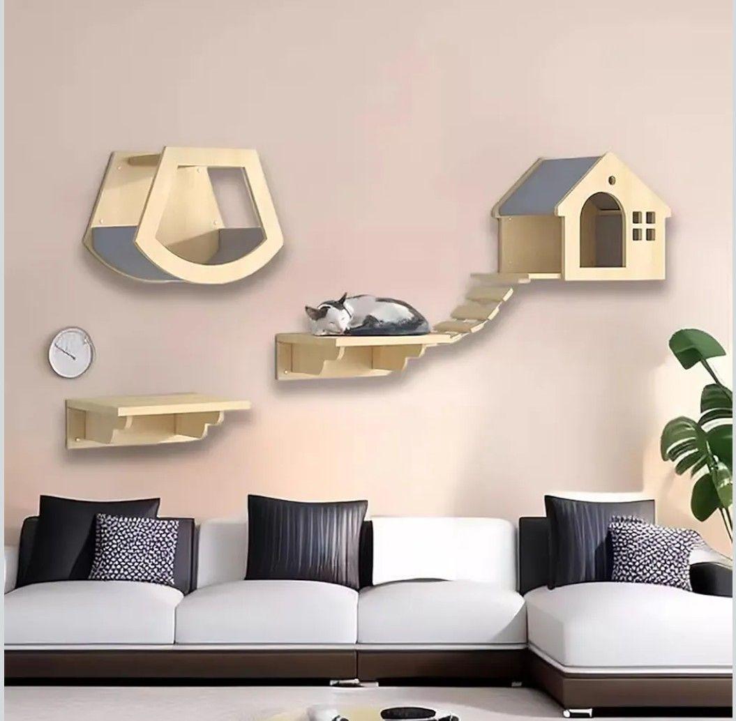 壁取り付け式キャットタワーセット