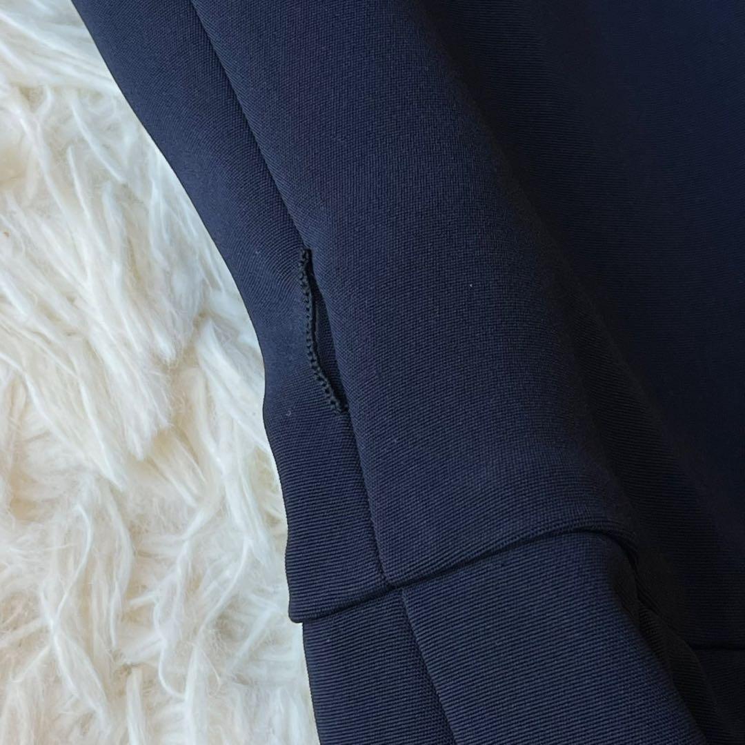 美品 M'S GRACY バックジップ タック ワンピース ネイビー 38