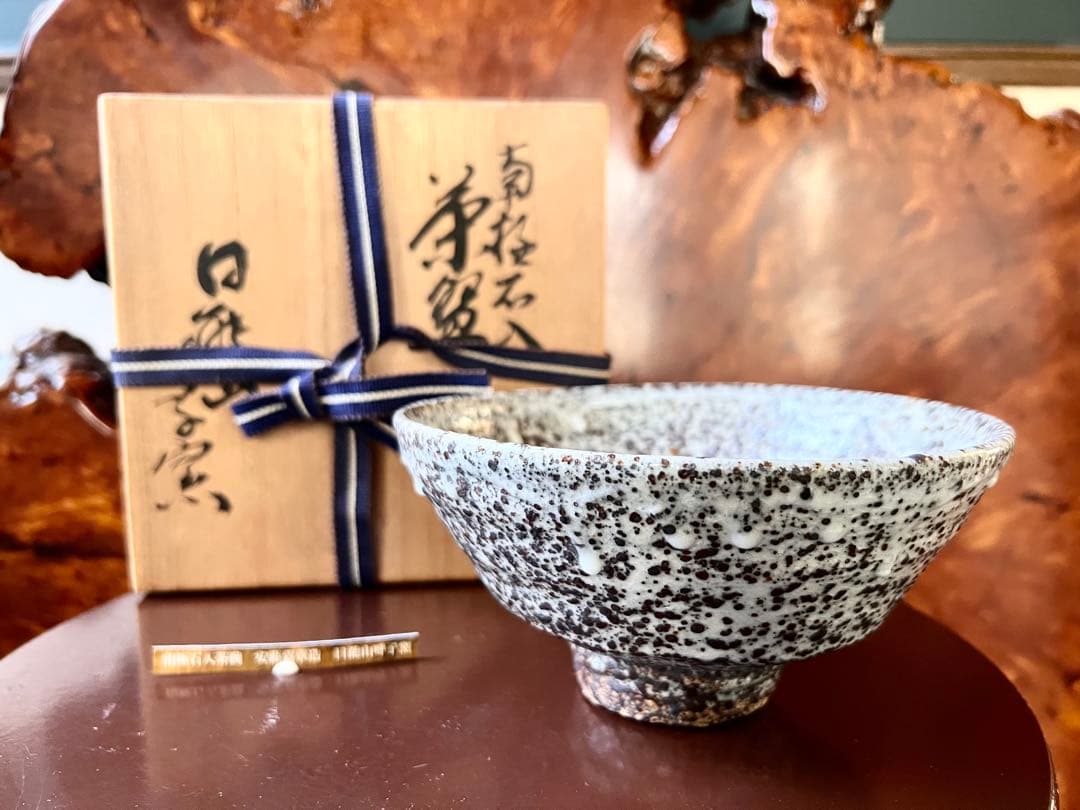 超貴重　南極石(砂)入り茶碗　日能山呼子窯　安藤嘉章造作　一点物　茶道具　レア物