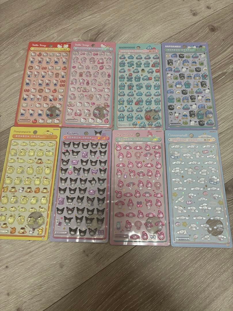 全8種コンプ 正規品 サンリオ ボンボンドロップシールミニ