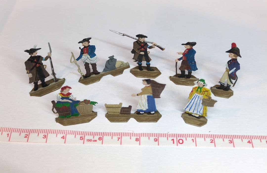 希少 ドイツ製 ビンテージ 錫製 フギュア 手彩色 ８体 セット シラ一社