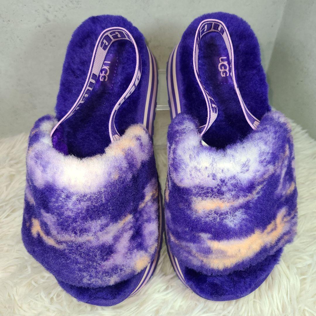 【アグ】Disco Marble Slide ヴァイオレットナイト　厚底サンダル